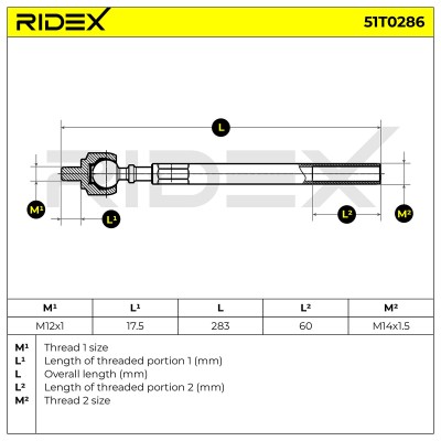 Tie Rod Assembly RIDEX 51T0286 51T0286 - photo 5