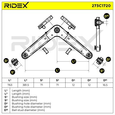 Control Arm RIDEX 273C1720 273C1720 - photo 7