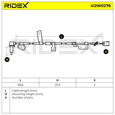 ABS Sensor RIDEX 412W0278 412W0278 - photo 8
