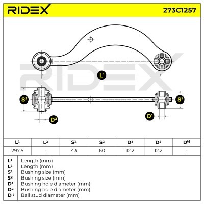 Control Arm RIDEX 273C1257 273C1257 - photo 5