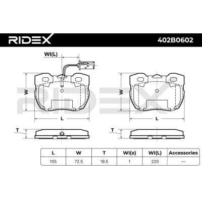 Brake Pads Set RIDEX 402B0602 402B0602 - photo 4