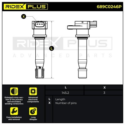 Ignition Coil RIDEX 689C0246P 689C0246P - photo 3