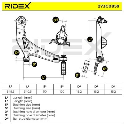 Control Arm RIDEX 273C0859 273C0859 - photo 8