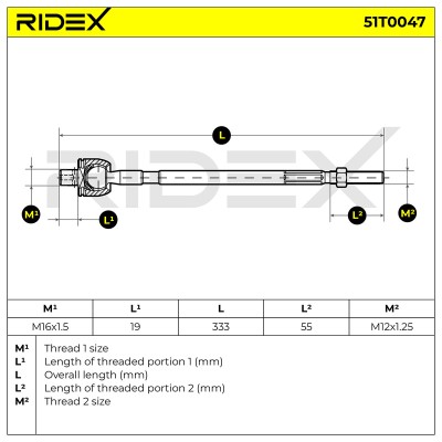 Tie Rod Assembly RIDEX 51T0047 51T0047 - photo 5