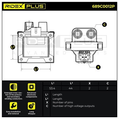 Ignition Coil RIDEX 689C0012P 689C0012P - photo 3