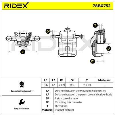 Brake Caliper RIDEX 78B0752 78B0752 - photo 6