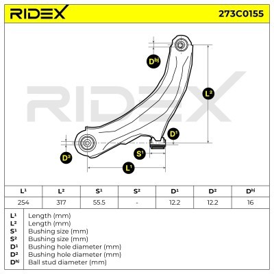 Control Arm RIDEX 273C0155 273C0155 - photo 6