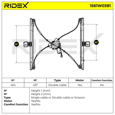Window Regulator RIDEX 1561W0381 1561W0381 - photo 6