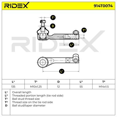 Tie Rod End RIDEX 914T0074 914T0074 - photo 6