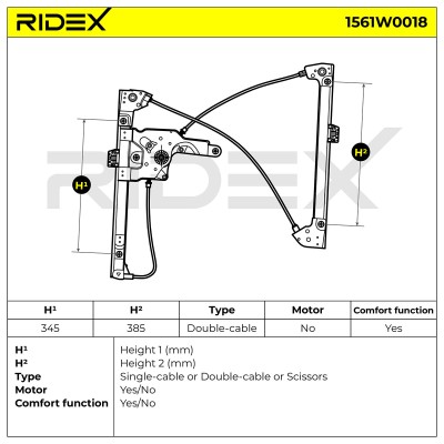 Window Regulator RIDEX 1561W0018 1561W0018 - photo 5