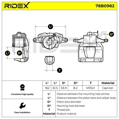 Brake Caliper RIDEX 78B0982 78B0982 - photo 6