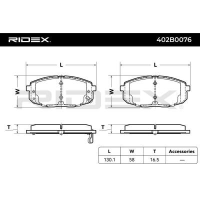 Brake Pads Set RIDEX 402B0076 402B0076 - photo 3