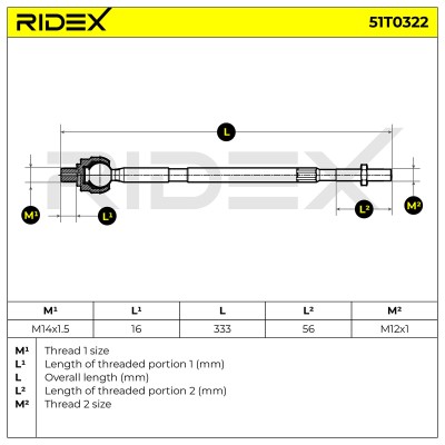 Tie Rod Assembly RIDEX 51T0322 51T0322 - photo 5