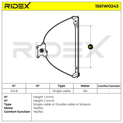 Window Regulator RIDEX 1561W0243 1561W0243 - photo 5