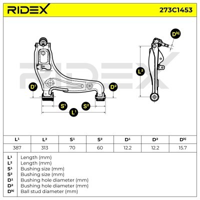 Control Arm RIDEX 273C1453 273C1453 - photo 5