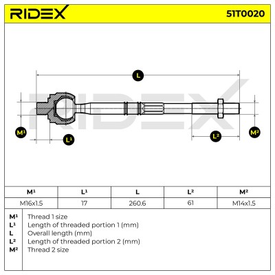 Tie Rod Assembly RIDEX 51T0020 51T0020 - photo 6