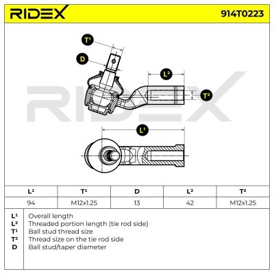 Tie Rod End RIDEX 914T0223 914T0223 - photo 5