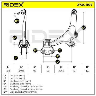 Control Arm RIDEX 273C1107 273C1107 - photo 9