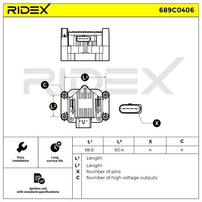 Ignition Coil RIDEX 689C0406 689C0406 - photo 6