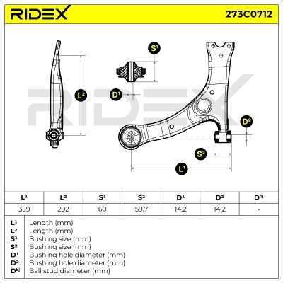 Control Arm RIDEX 273C0712 273C0712 - photo 5