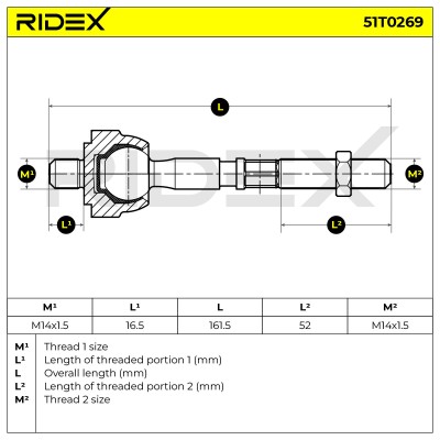Tie Rod Assembly RIDEX 51T0269 51T0269 - photo 5