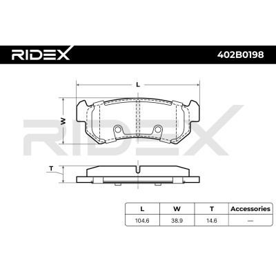Brake Pads Set RIDEX 402B0198 402B0198 - photo 6