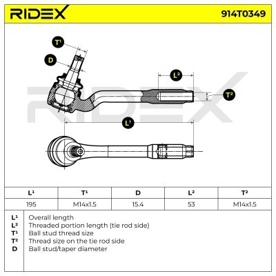 Tie Rod End RIDEX 914T0349 914T0349 - photo 4