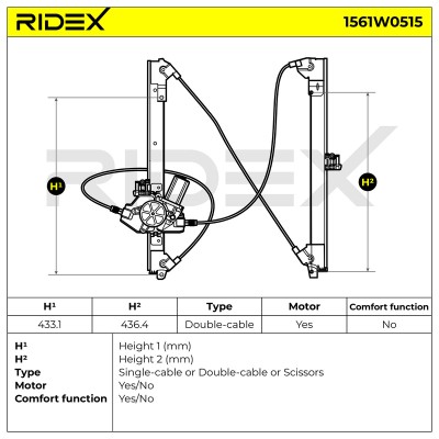 Window Regulator RIDEX 1561W0515 1561W0515 - photo 6