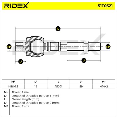 Tie Rod Assembly RIDEX 51T0321 51T0321 - photo 5