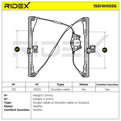 Window Regulator RIDEX 1561W0056 1561W0056 - photo 6