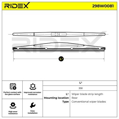 Щетка стеклоочистителя заднего стекла RIDEX 298W0081 298W0081 - photo 7