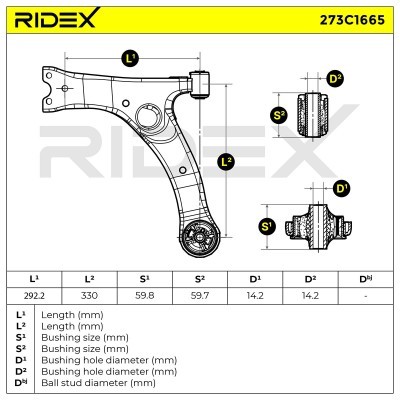 Control Arm RIDEX 273C1665 273C1665 - photo 8