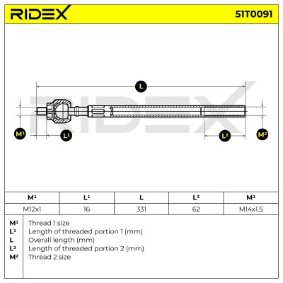Tie Rod Assembly RIDEX 51T0091 51T0091 - photo 6