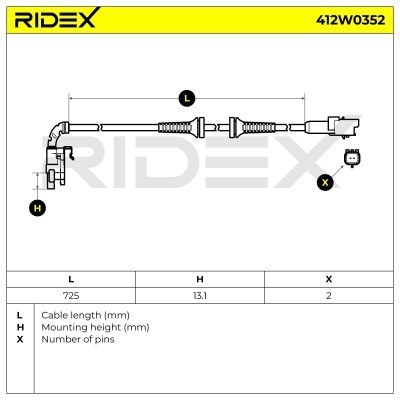 ABS Sensor RIDEX 412W0352 412W0352 - photo 5