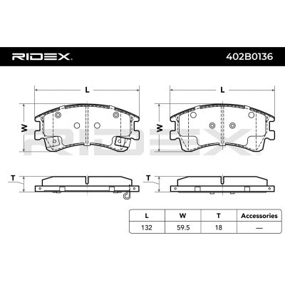 Brake Pads Set RIDEX 402B0136 402B0136 - photo 2