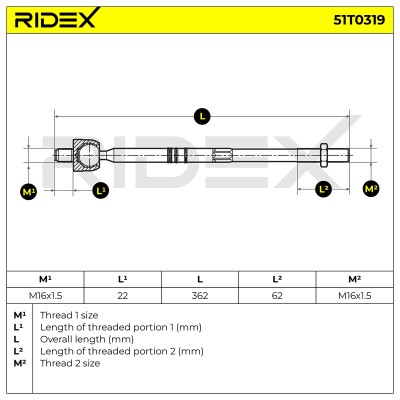 Tie Rod Assembly RIDEX 51T0319 51T0319 - photo 6