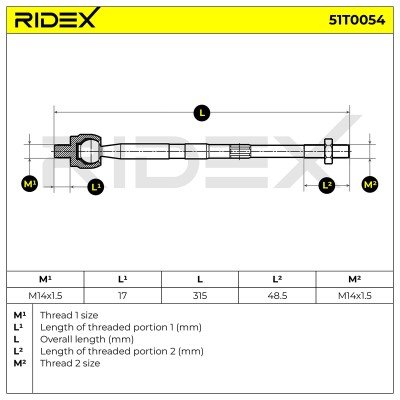 Tie Rod Assembly RIDEX 51T0054 51T0054 - photo 6