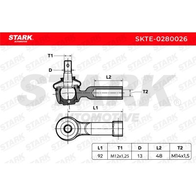 Tie Rod End Stark SKTE-0280026 SKTE-0280026 - photo 5