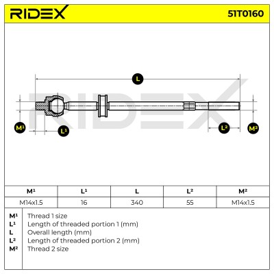 Tie Rod Assembly RIDEX 51T0160 51T0160 - photo 7