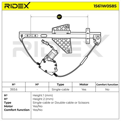 Window Regulator RIDEX 1561W0585 1561W0585 - photo 9