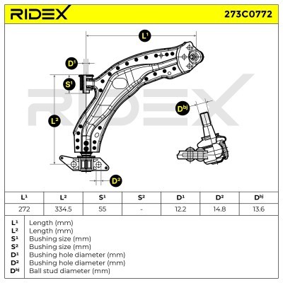Control Arm RIDEX 273C0772 273C0772 - photo 8