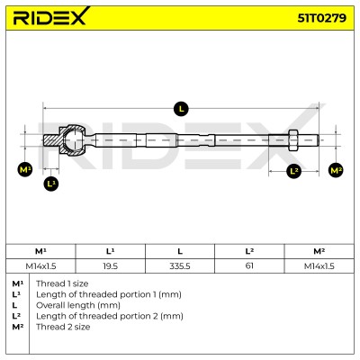 Tie Rod Assembly RIDEX 51T0279 51T0279 - photo 6