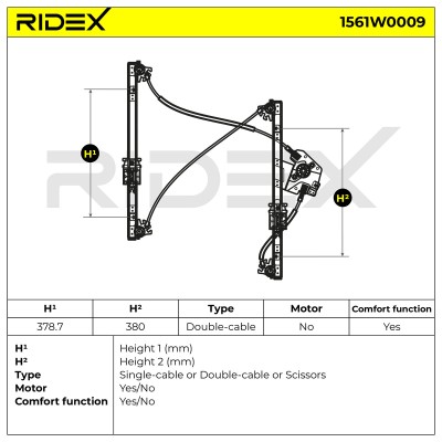 Window Regulator RIDEX 1561W0009 1561W0009 - photo 8