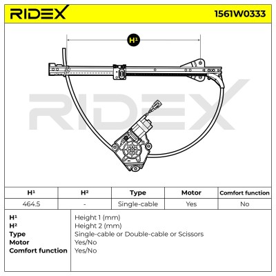 Window Regulator RIDEX 1561W0333 1561W0333 - photo 6