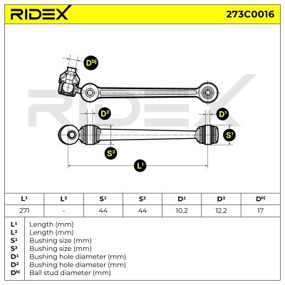 Control Arm RIDEX 273C0016 273C0016 - photo 6