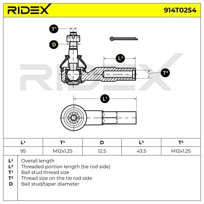 Tie Rod End RIDEX 914T0254 914T0254 - photo 6