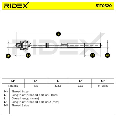 Tie Rod Assembly RIDEX 51T0320 51T0320 - photo 5