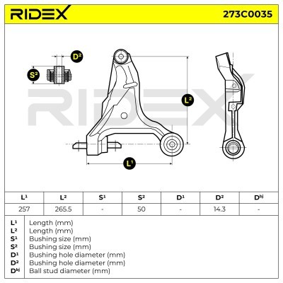 Control Arm RIDEX 273C0035 273C0035 - photo 8