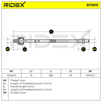 Tie Rod Assembly RIDEX 51T0111 51T0111 - photo 7