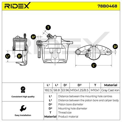 Brake Caliper RIDEX 78B0468 78B0468 - photo 5